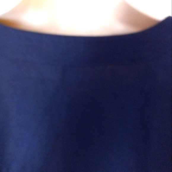 Talbots Dress Blue 100% Linen Embroidered Palm Trees Sailboat Beach Size L - Picture 11 of 15